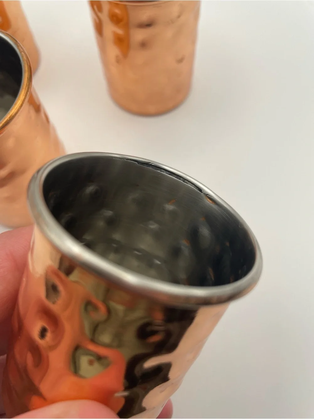 Copper Plated Shot Glasses with Holder